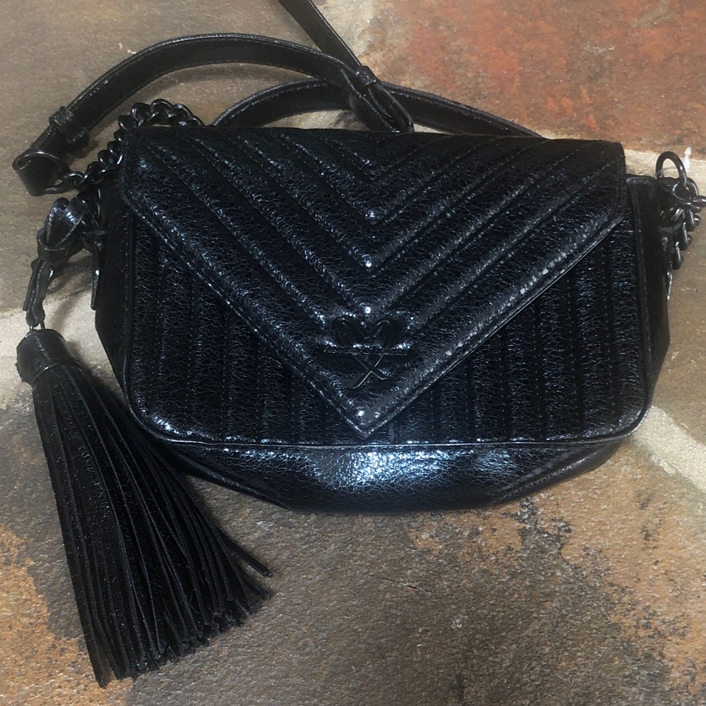 Victoria's Secret Black Crossbody Bag with Tassel